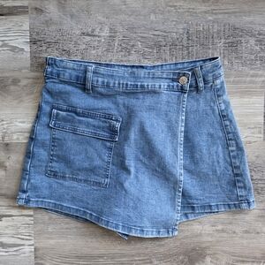 Denim Asymmetrical Skort